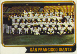 1974 Topps Baseball Cards      281     San Francisco Giants TC